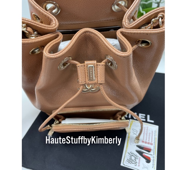 ‼️SOLD‼️NEW 21P CHANEL CARAMEL BROWN BUCKET BAG - Picture 5 of 16